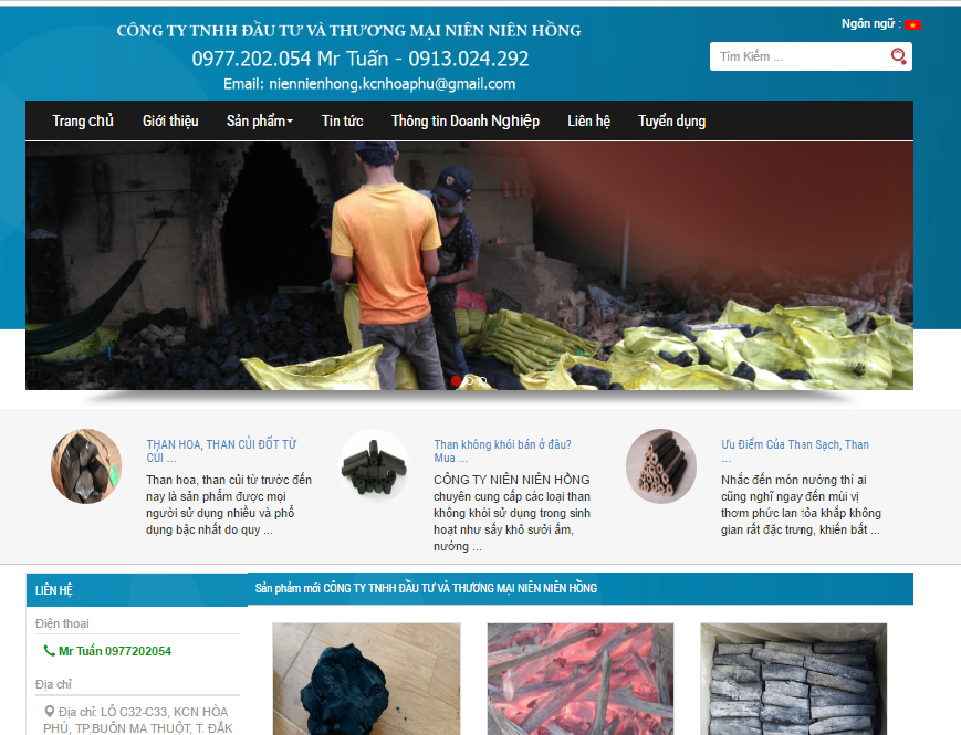 Thiết kế website Công Ty Niên Niên Hồng