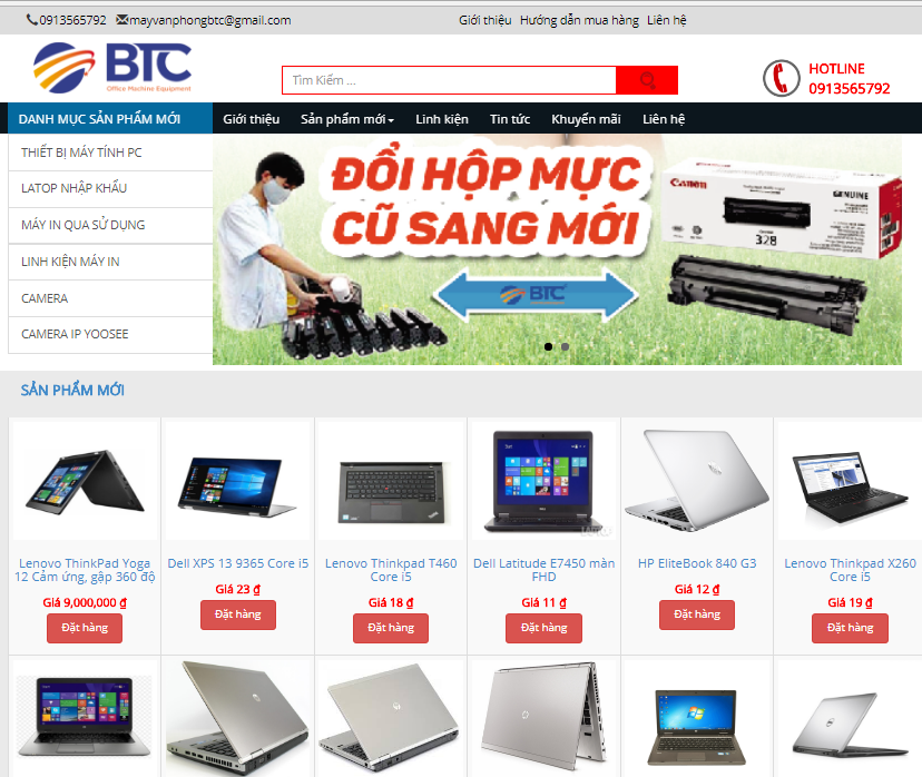 Thiết kế website máy In bắc Toàn cầu