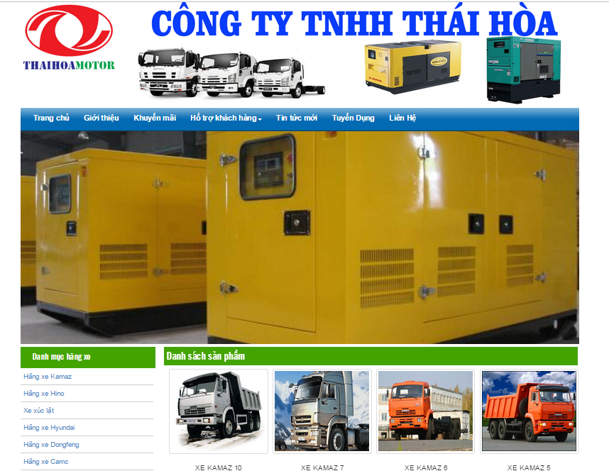 Thiết kế web ôtô Thái Hòa DakLak