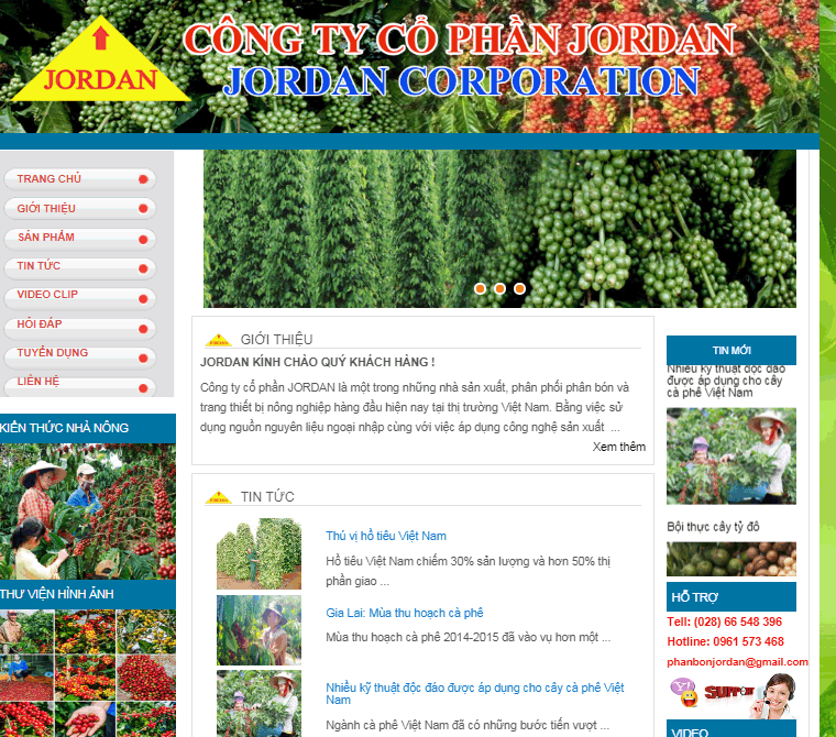 Thiết kế website Phan Bón Jordan