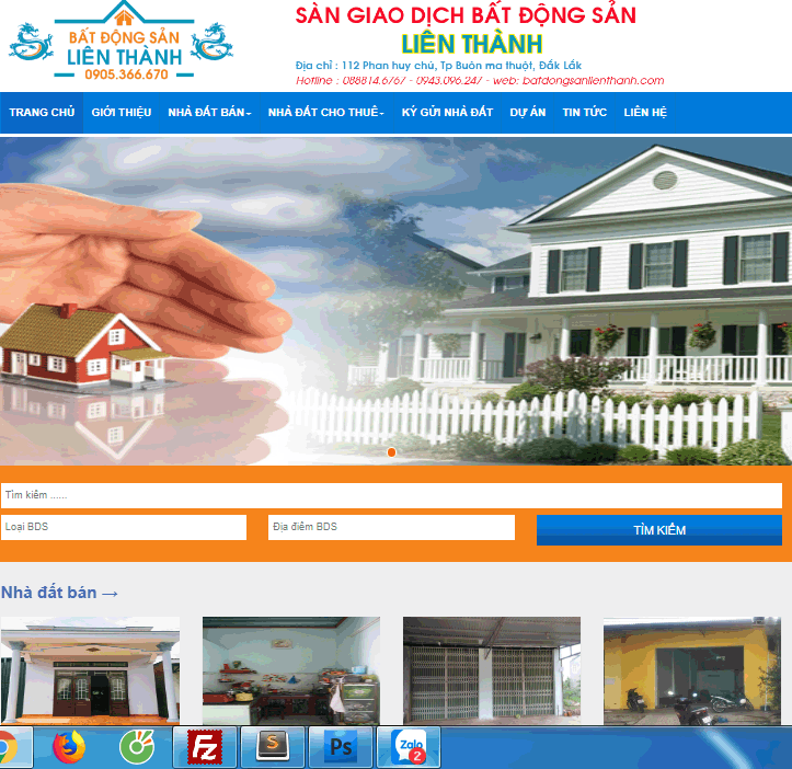 Thiết kế website bất động sản liên thành