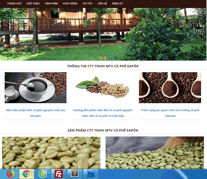 Thiết kế web Công ty  Eapok Coffee