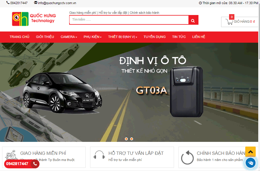 Thiết kế website camera công ty Tin Học Quốc Hưng