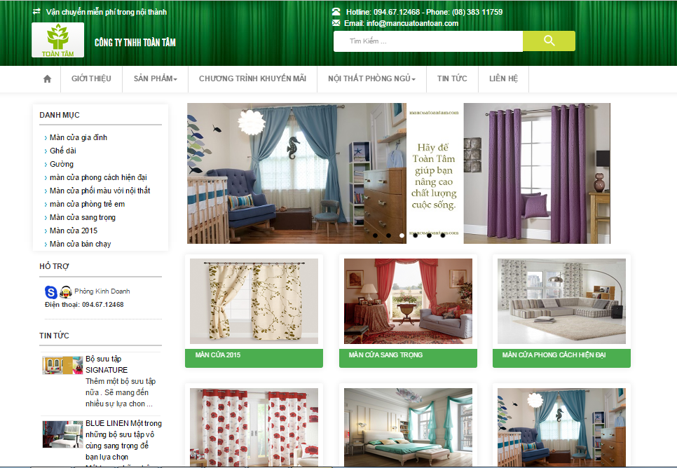 Website màn cửa TOÀN TÂM