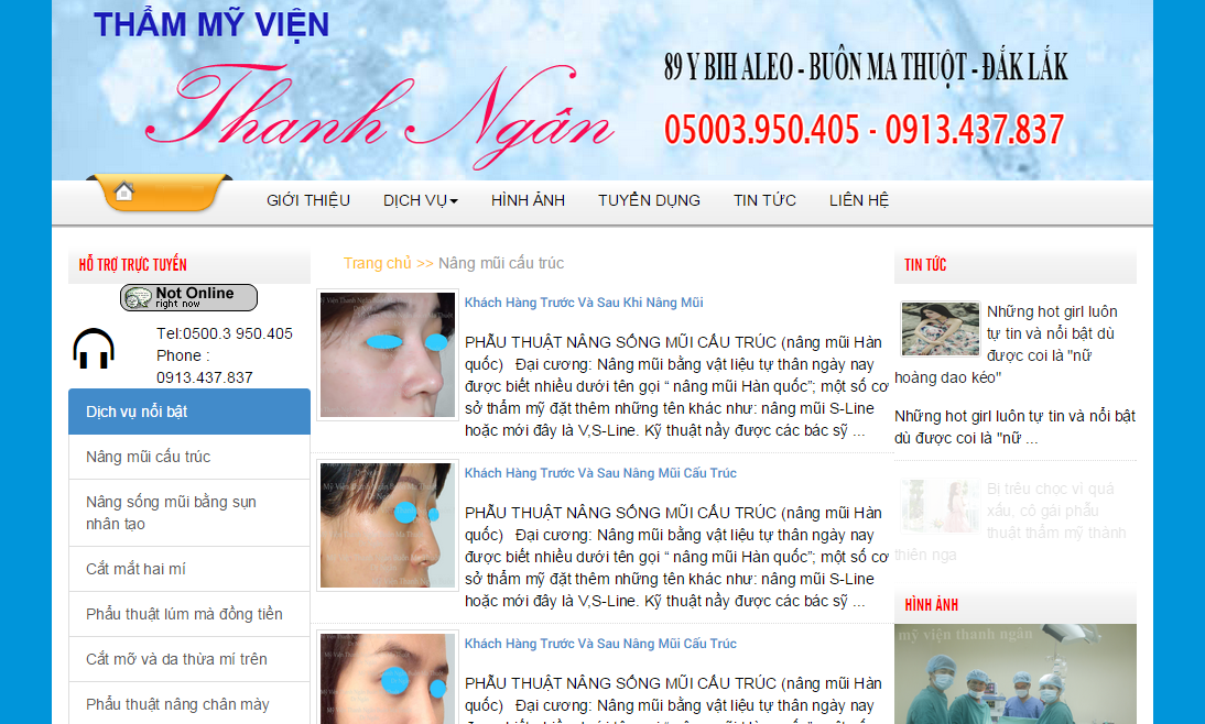 Thiết kê website thẩm mỷ viện DakLak
