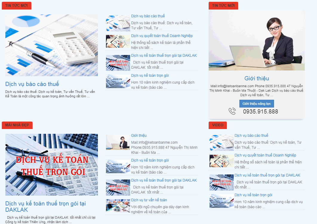 Thiết kế web Dịch vụ kế Toán Banme