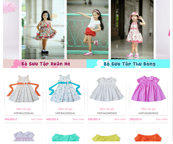 Thiết kế web bán shop quần áo