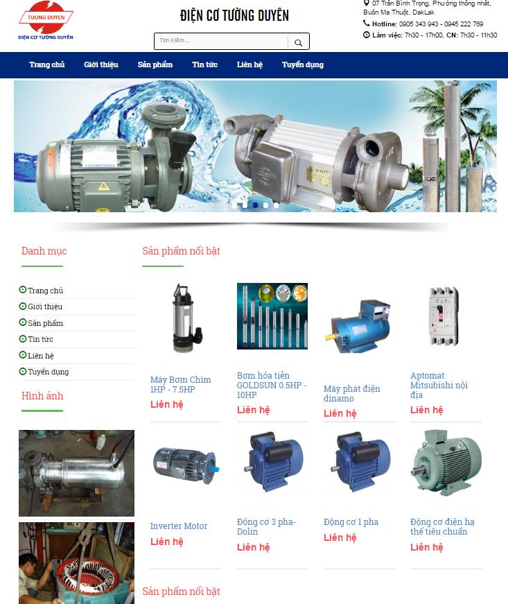 Thiết kế website Điện cơ Tường Duyên