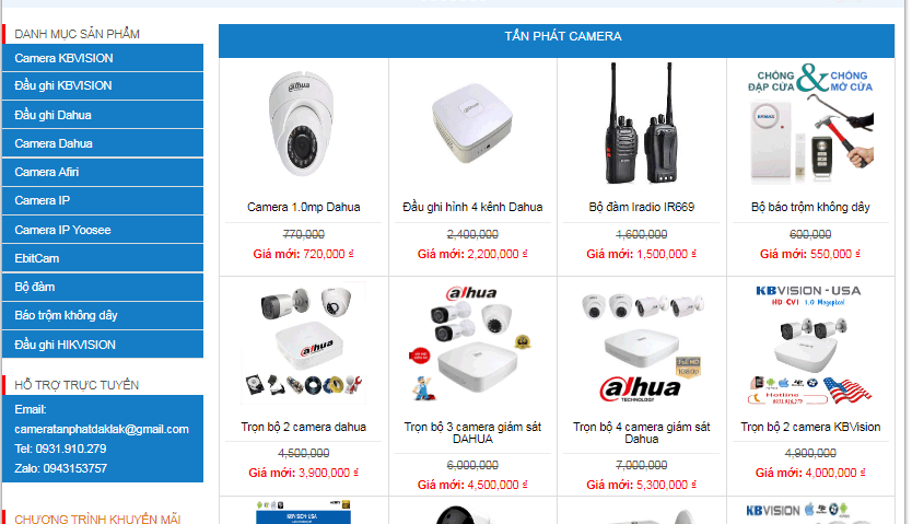 Thiết kế website camera daklak