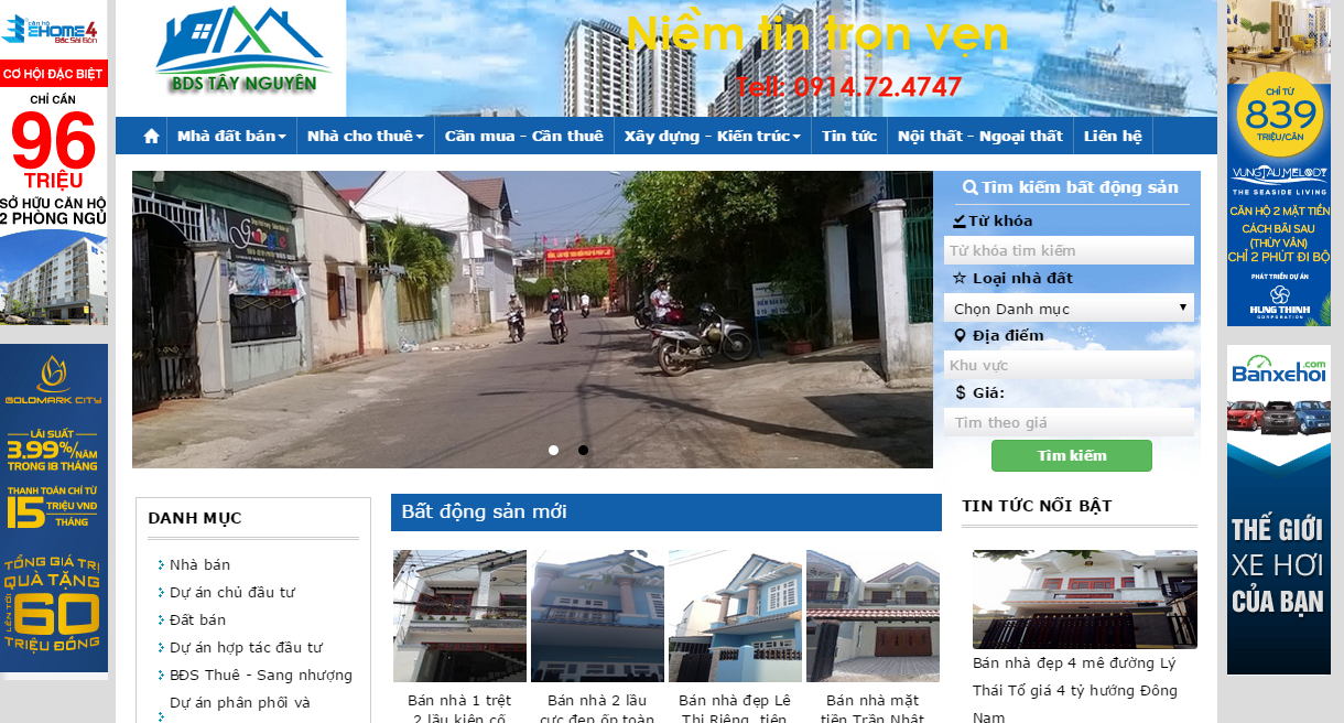 Website bất động sản tây nguyên