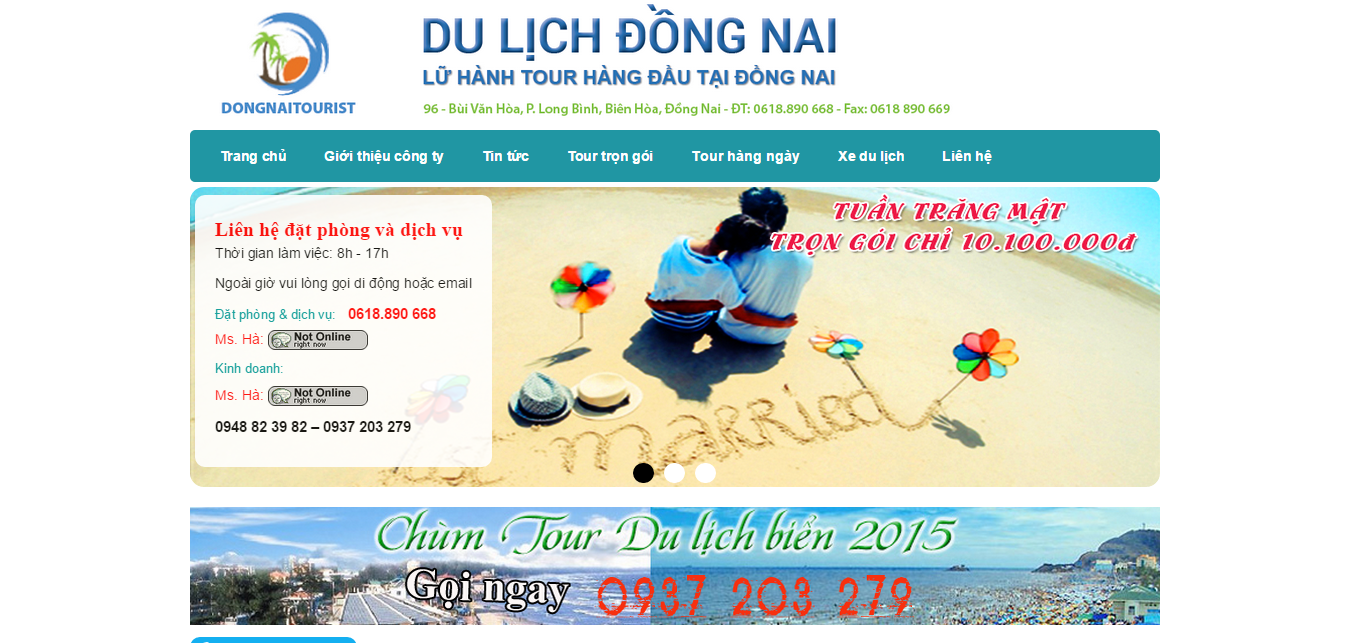 Website Đồng Nai tourist - website du lịch