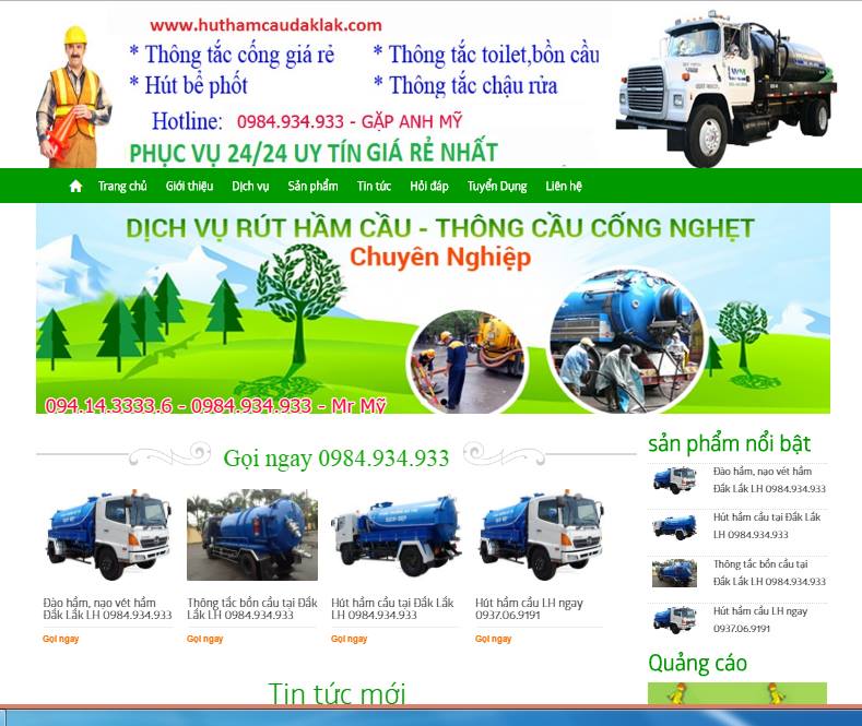 Thiết kế website Hút Hầm cầu