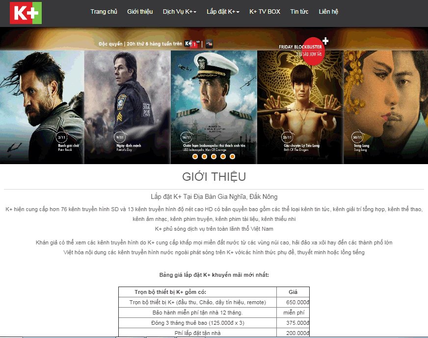 Thiết kế website k+ Đắk Nông